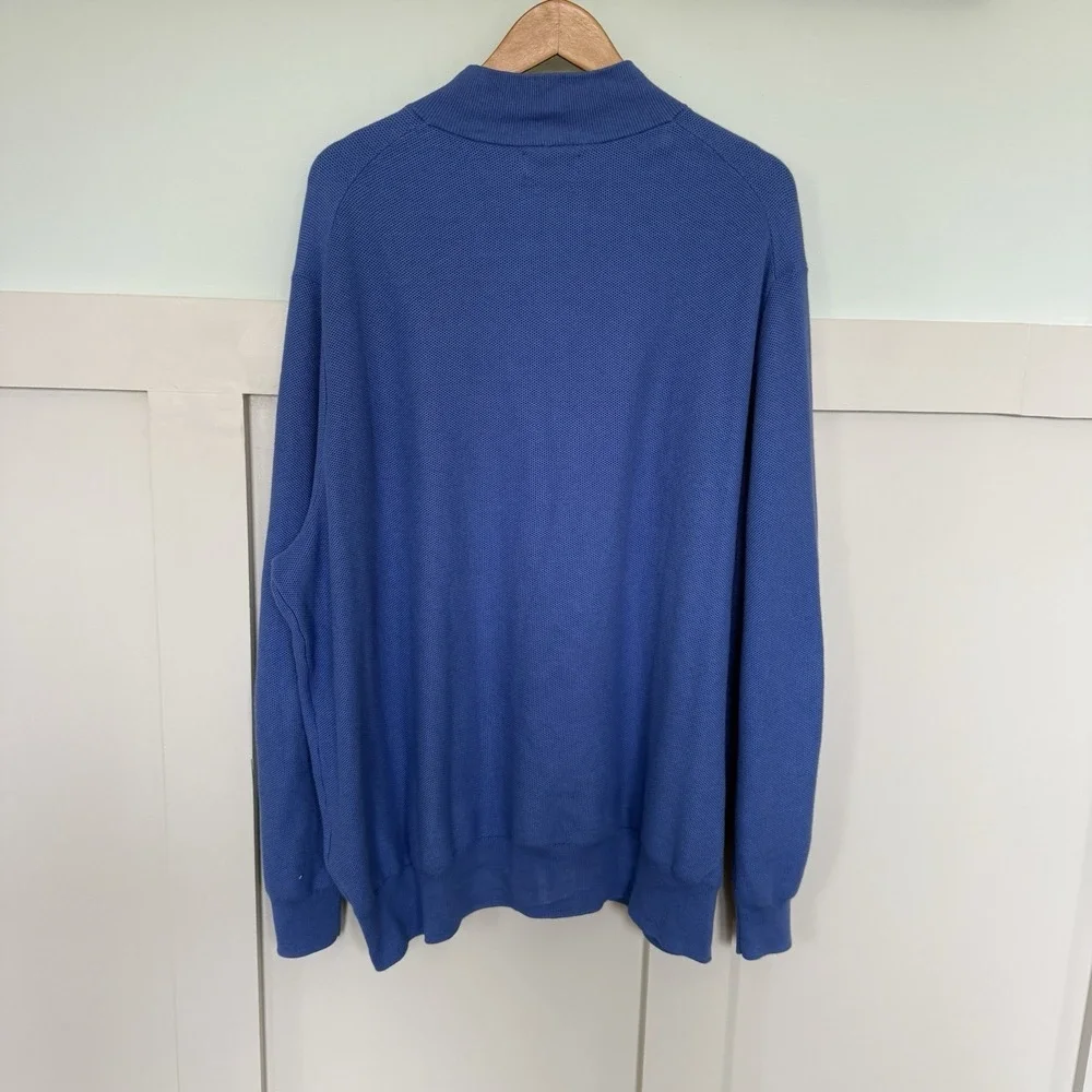Polo Ralph Lauren  1/4 Zip Pullover Sweater Size 3XB Pima Cotton Blue Preppy